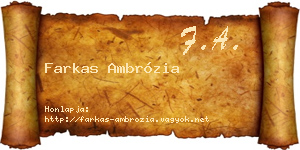 Farkas Ambrózia névjegykártya